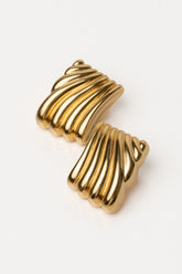 Gold Square Texture Earrings