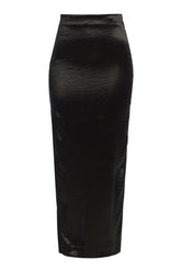 Black Nora Satin Maxi Skirt