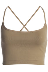 Beige Active Crop Top