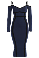 Navy Debora Knit Midi Dress