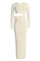 White Summer Romance Cutout Dress