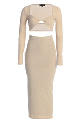 Beige All About You Skirt Set