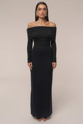 Black London Knit Maxi Skirt