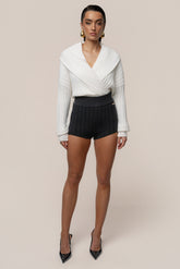 Black Knit Things Ribbed Shorts