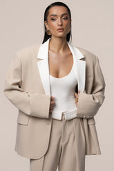 Beige Command Oversized Blazer