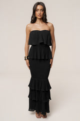 Black Casa Blanca Ruffle Dress
