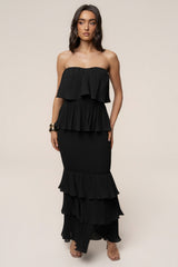 Black Casa Blanca Ruffle Dress