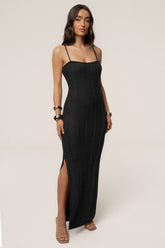 Black Cabana Views Crochet Dress