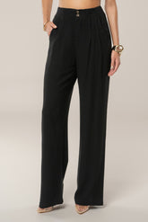 Black Thea Linen Pants