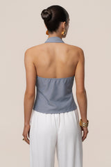 Blue Clean Slate Halter Vest
