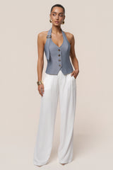 Blue Clean Slate Halter Vest