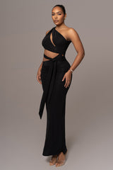 Black Athenia Keyhole Maxi Dress