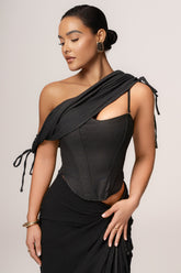 Black New Obsession Draped Top
