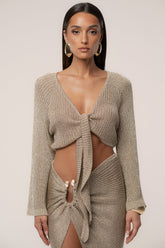 Gold Luminous Metallic Tie top
