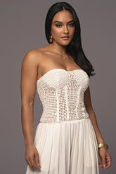 White Want It All Crochet Bustier