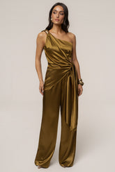Olive Palmera Satin Top