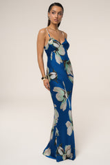Blue Floral Azul Print Maxi Dress
