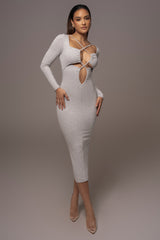 Grey Mesmerize Midi Dress