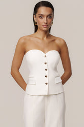 Ivory Button Front Vest