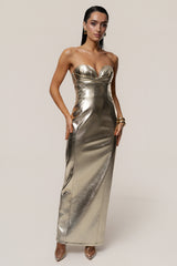 Gold Dorado Metallic Maxi Dress