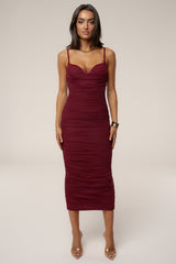 Burgundy True Form Midi Dress
