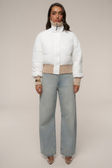 White Stassie Ribbed Jacket