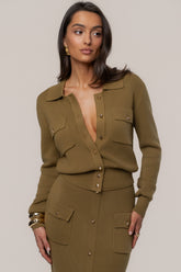 Olive Fall Bliss Knit Top