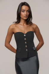 Black Button Front Vest