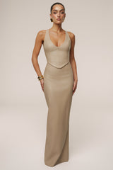 Tan Tate PU Leather Top