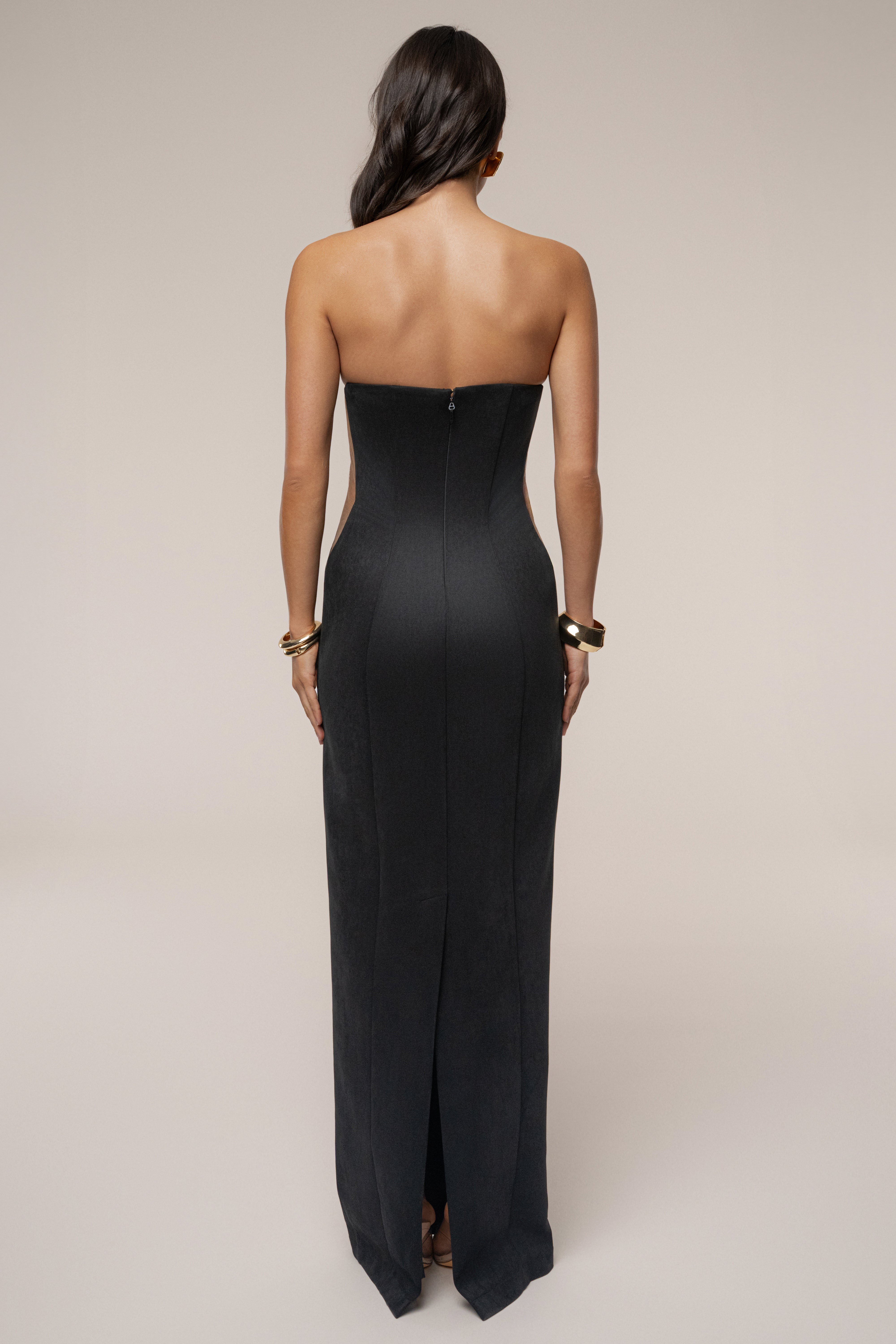 Black Madison Suede Maxi Dress