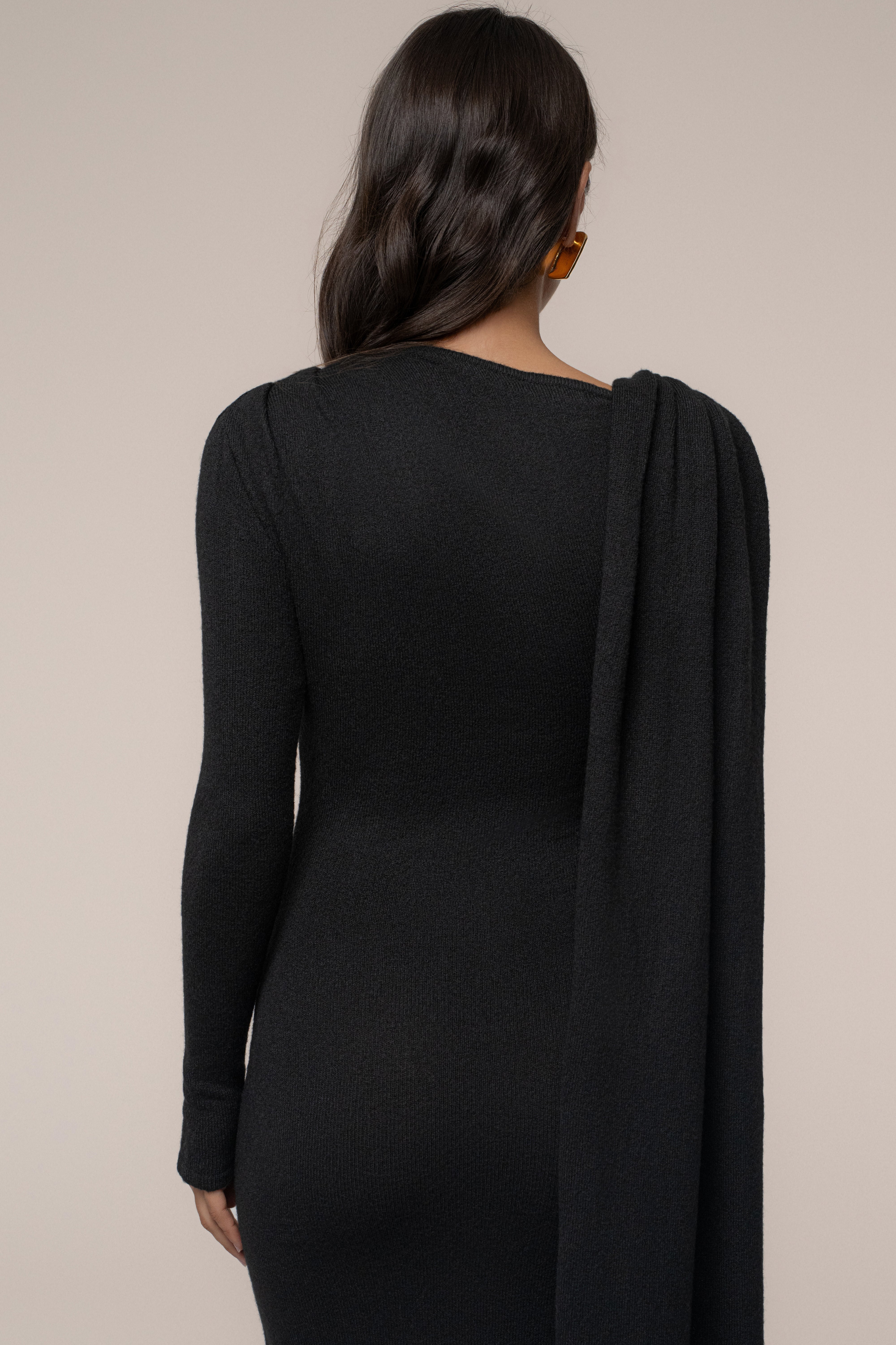 Black Aniza Drape Maxi Dress