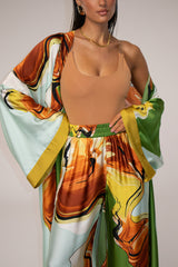 Green Tropical Print Nola Maxi Duster