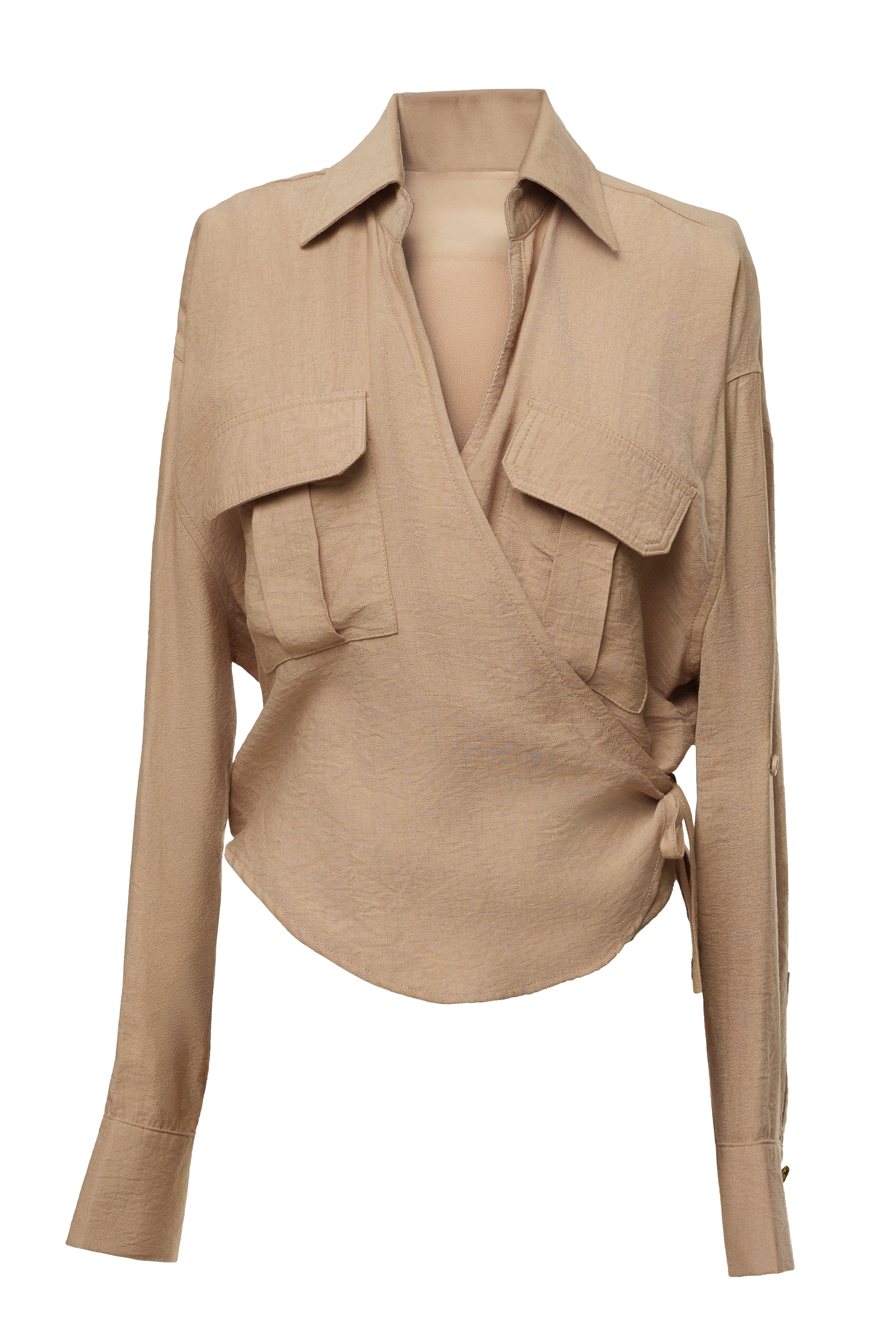 Tan Drift Collared Cargo Top