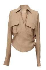 Tan Drift Collared Cargo Top