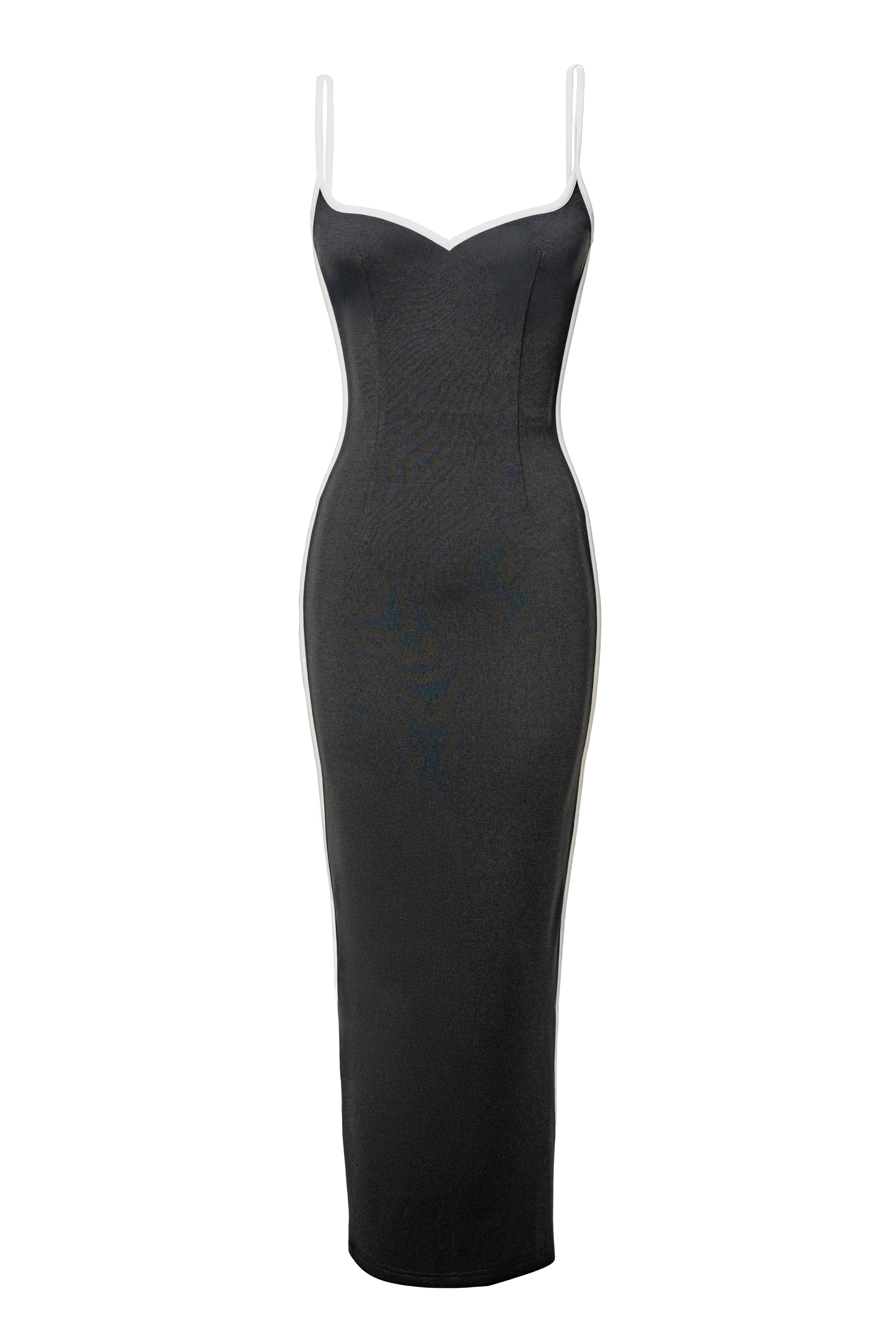 Black Jordin Contrast Midi Dress