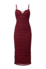 Burgundy True Form Midi Dress