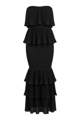 Black Casa Blanca Ruffle Dress