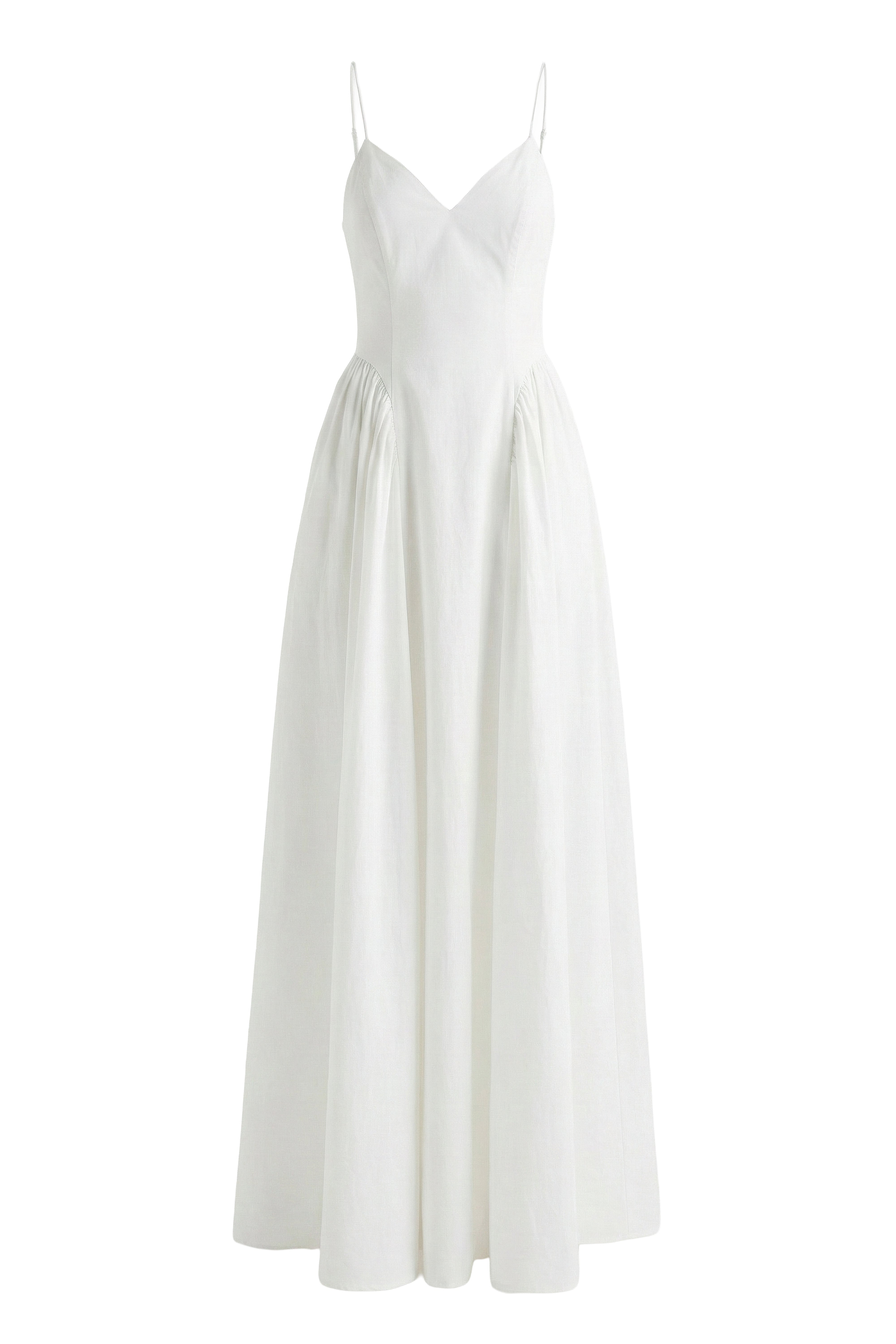 White Sculpted Grace Maxi Dress