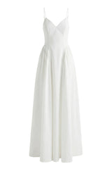 White Sculpted Grace Maxi Dress