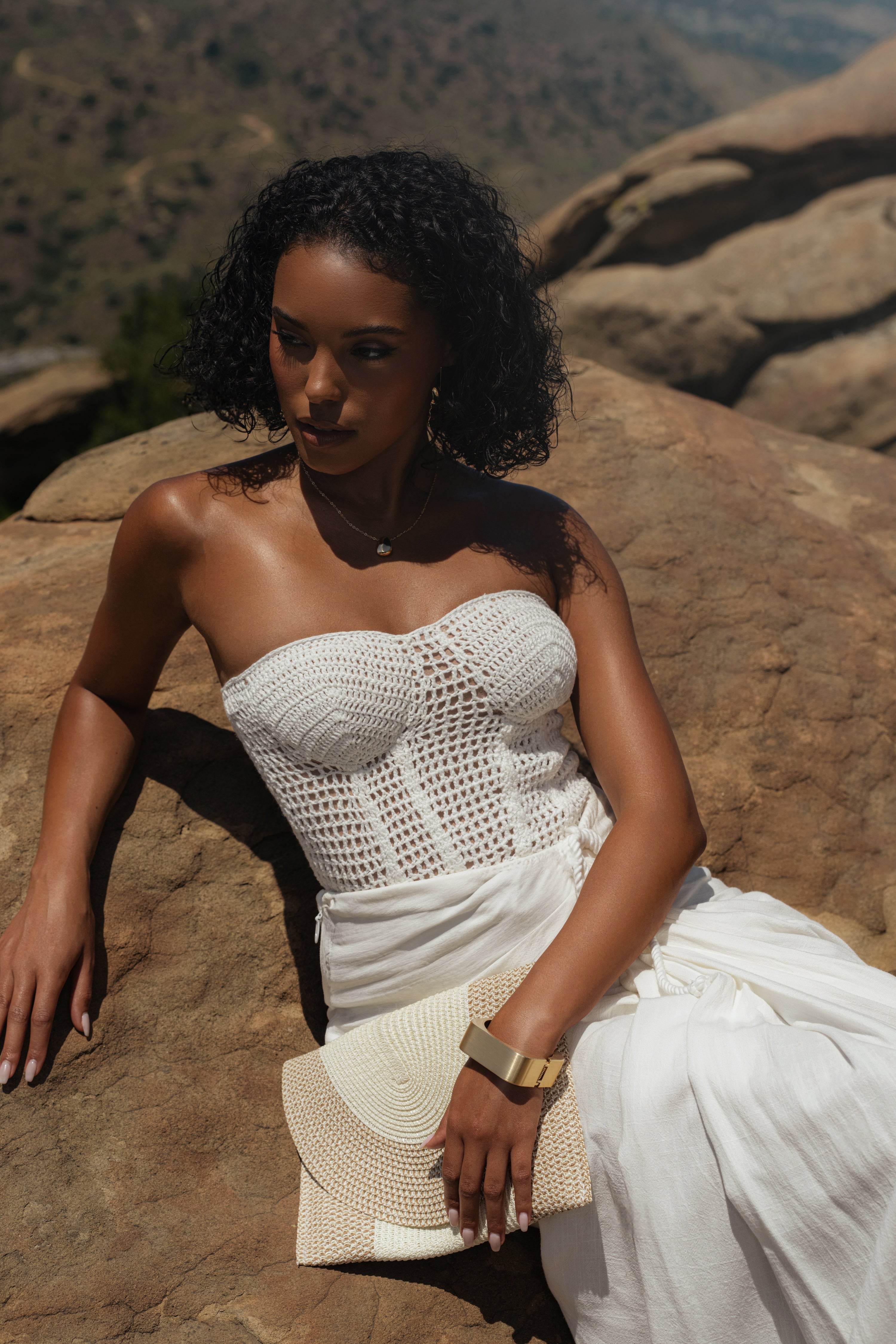 White Want It All Crochet Bustier