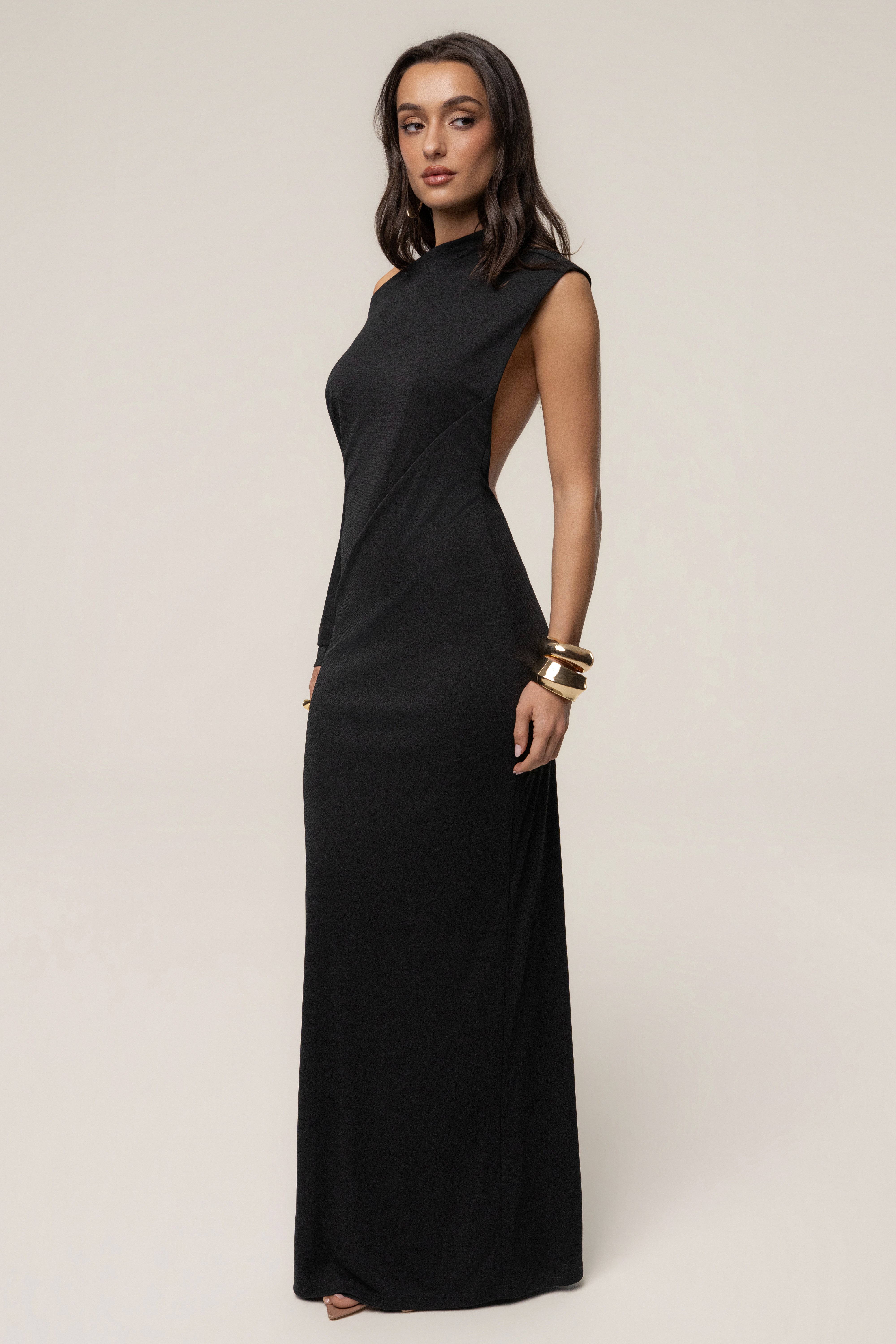 Black Winter Jewel Maxi Dress