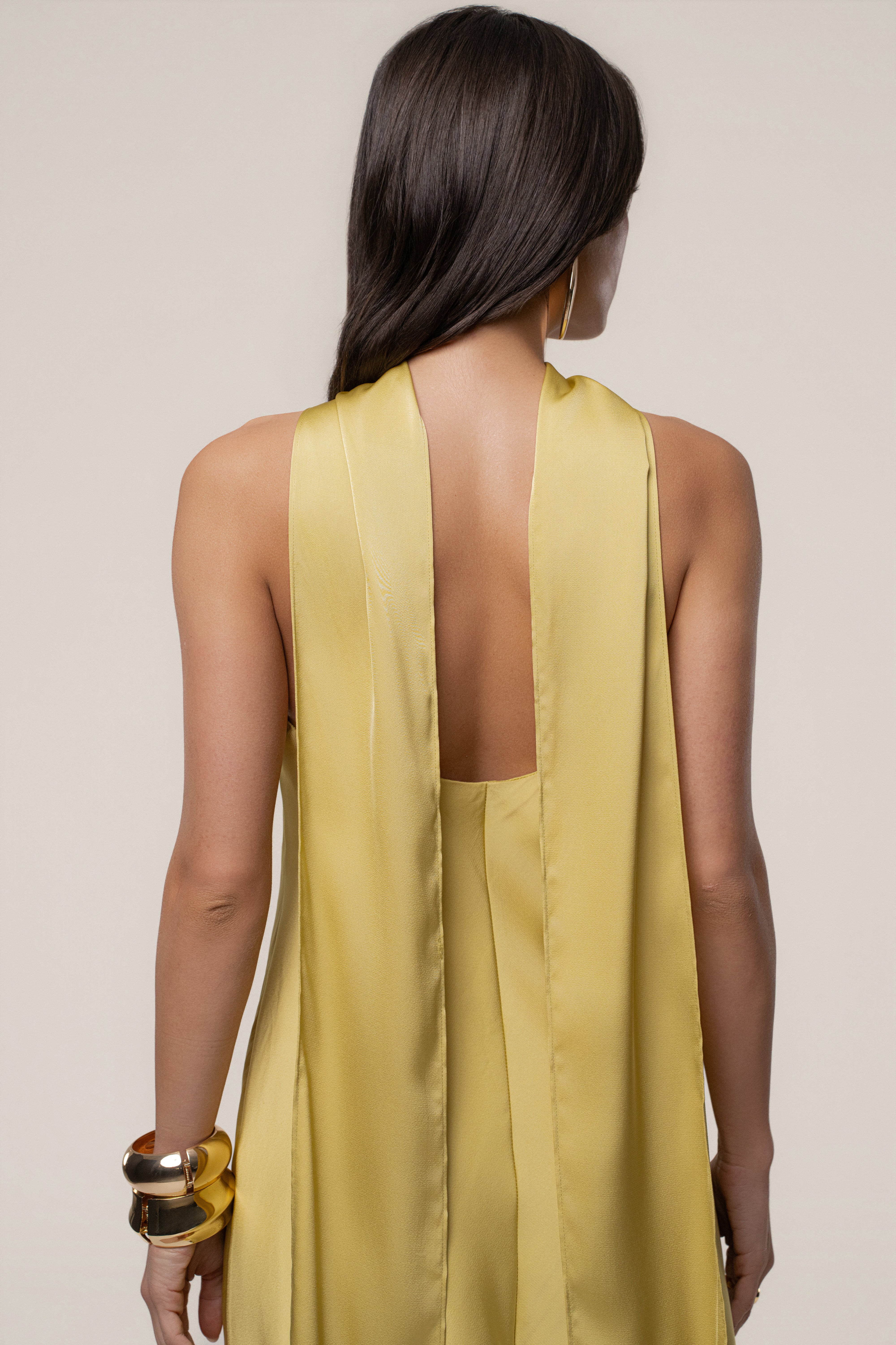 Yellow Jasmine Drape Mini Dress