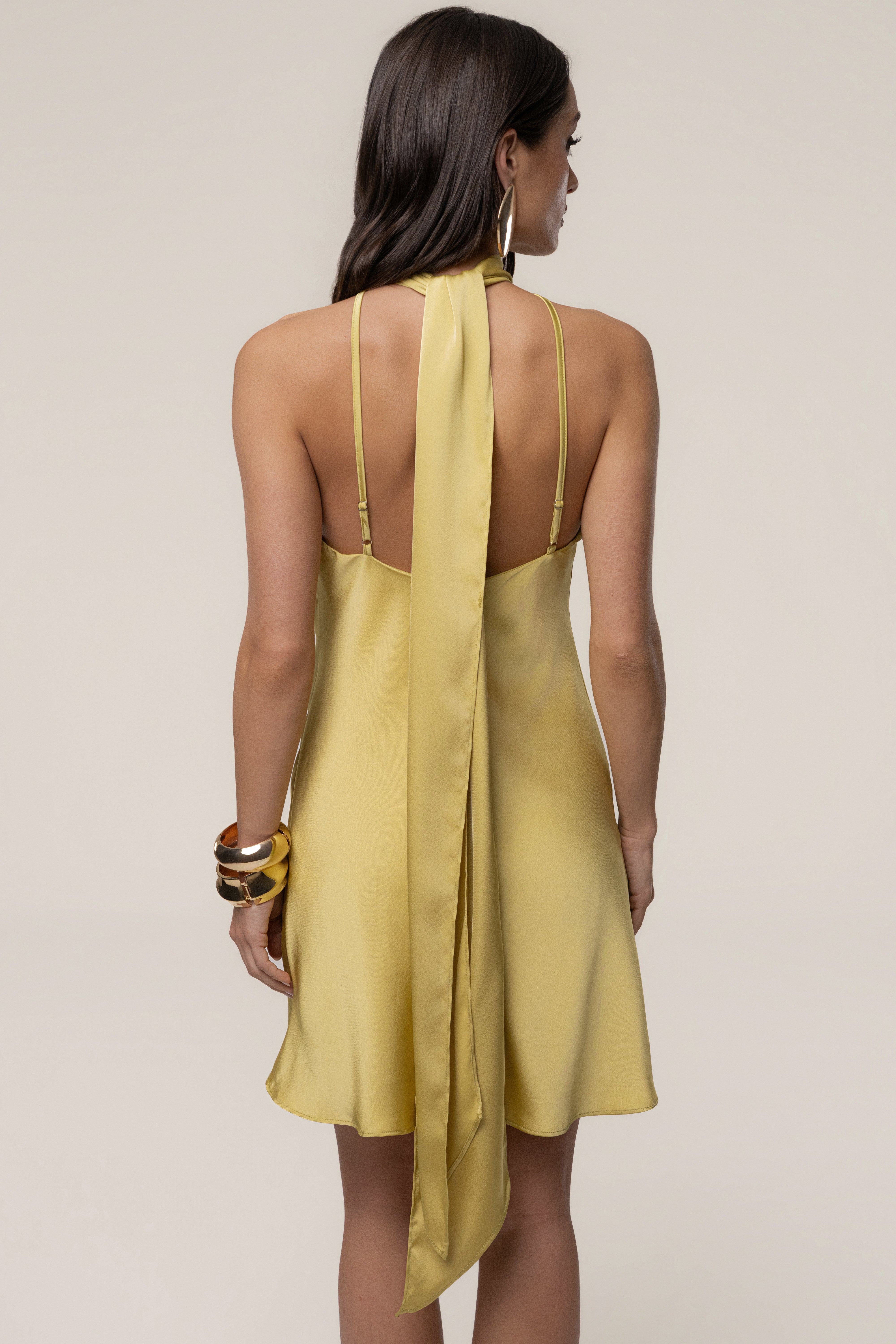 Yellow Jasmine Drape Mini Dress