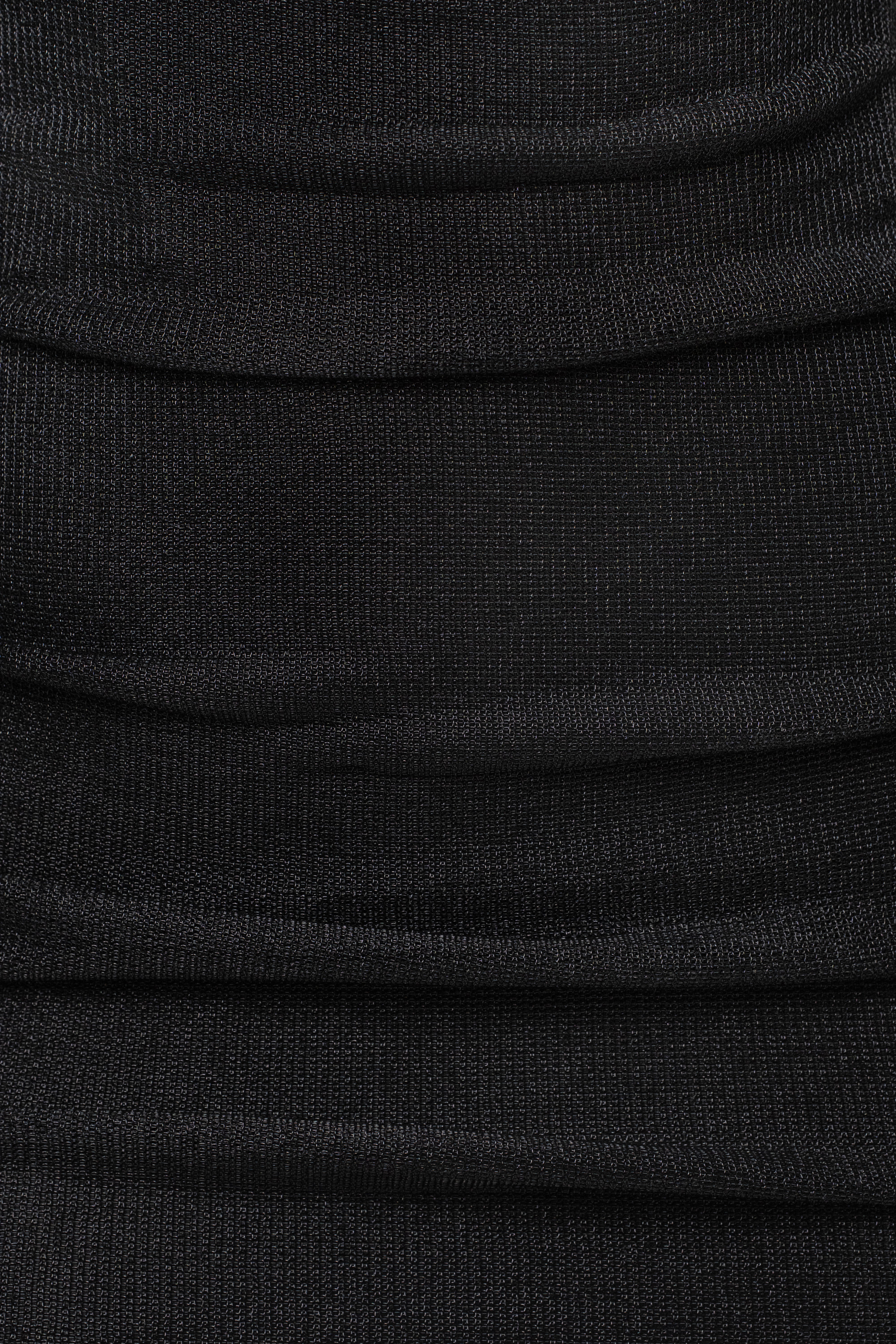 Black Ruched Metallic Maxi Dress