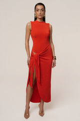 Orange Aubree Midi Dress
