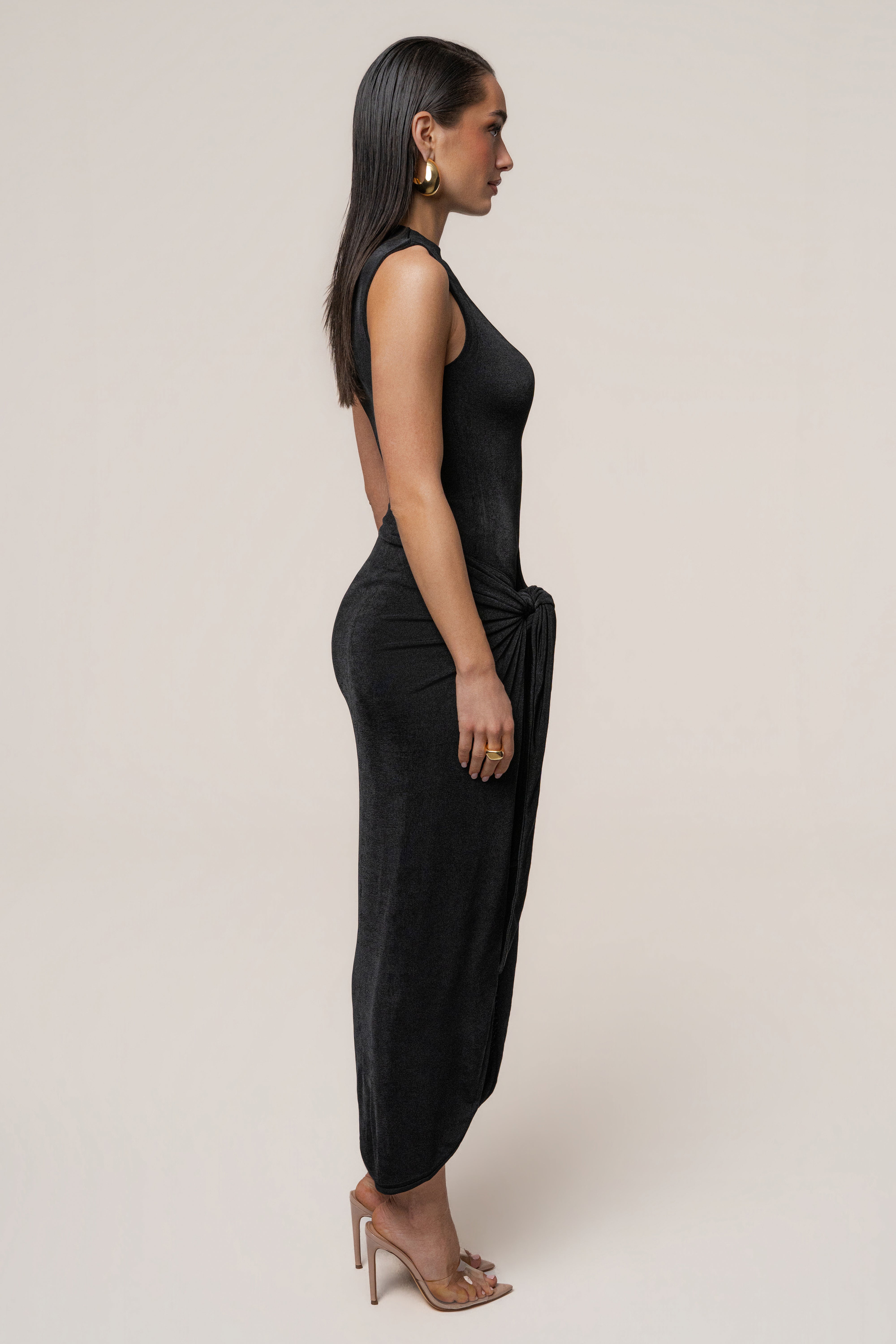 Black Aubree Midi Dress