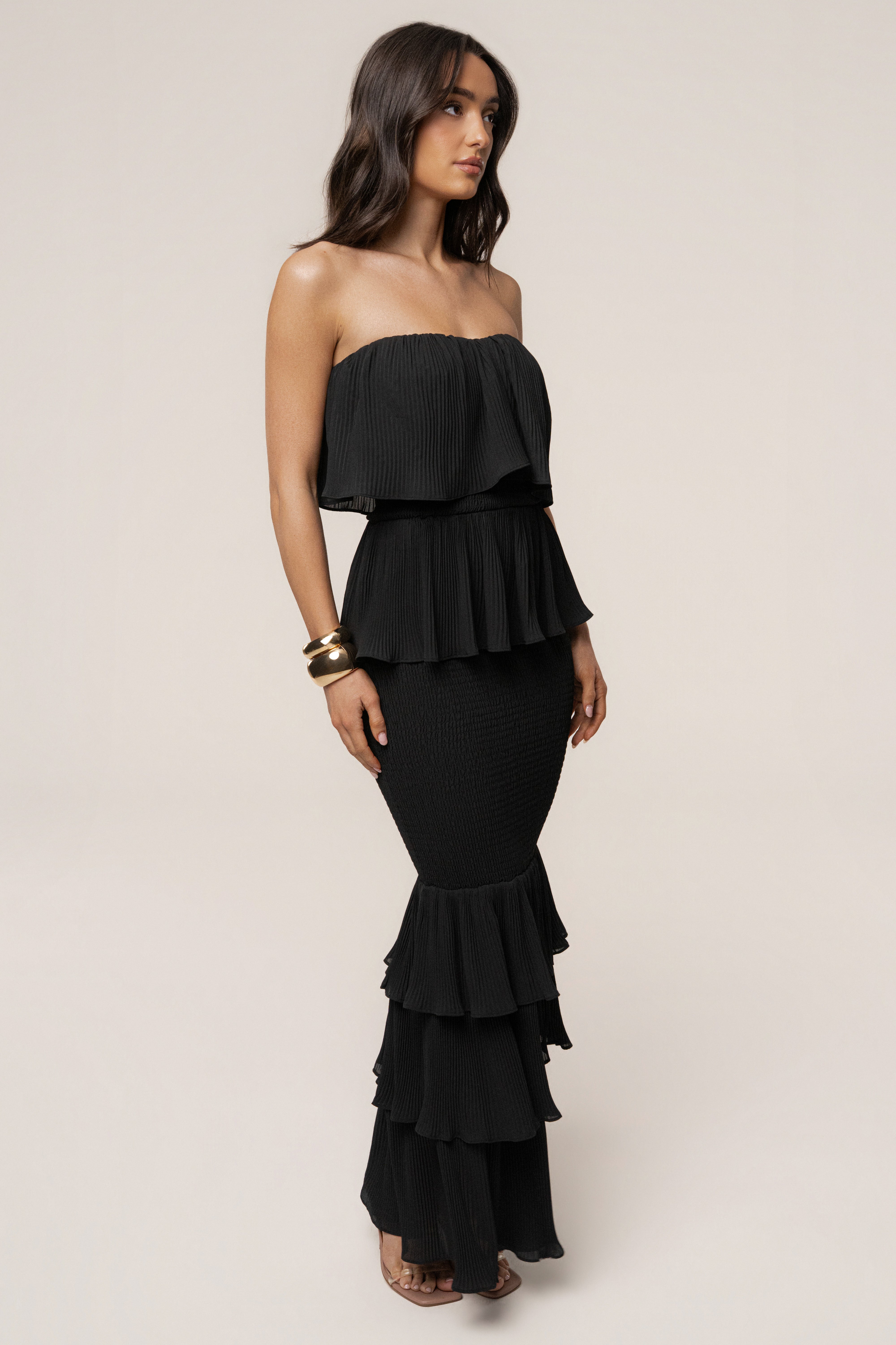 Black Casa Blanca Ruffle Dress