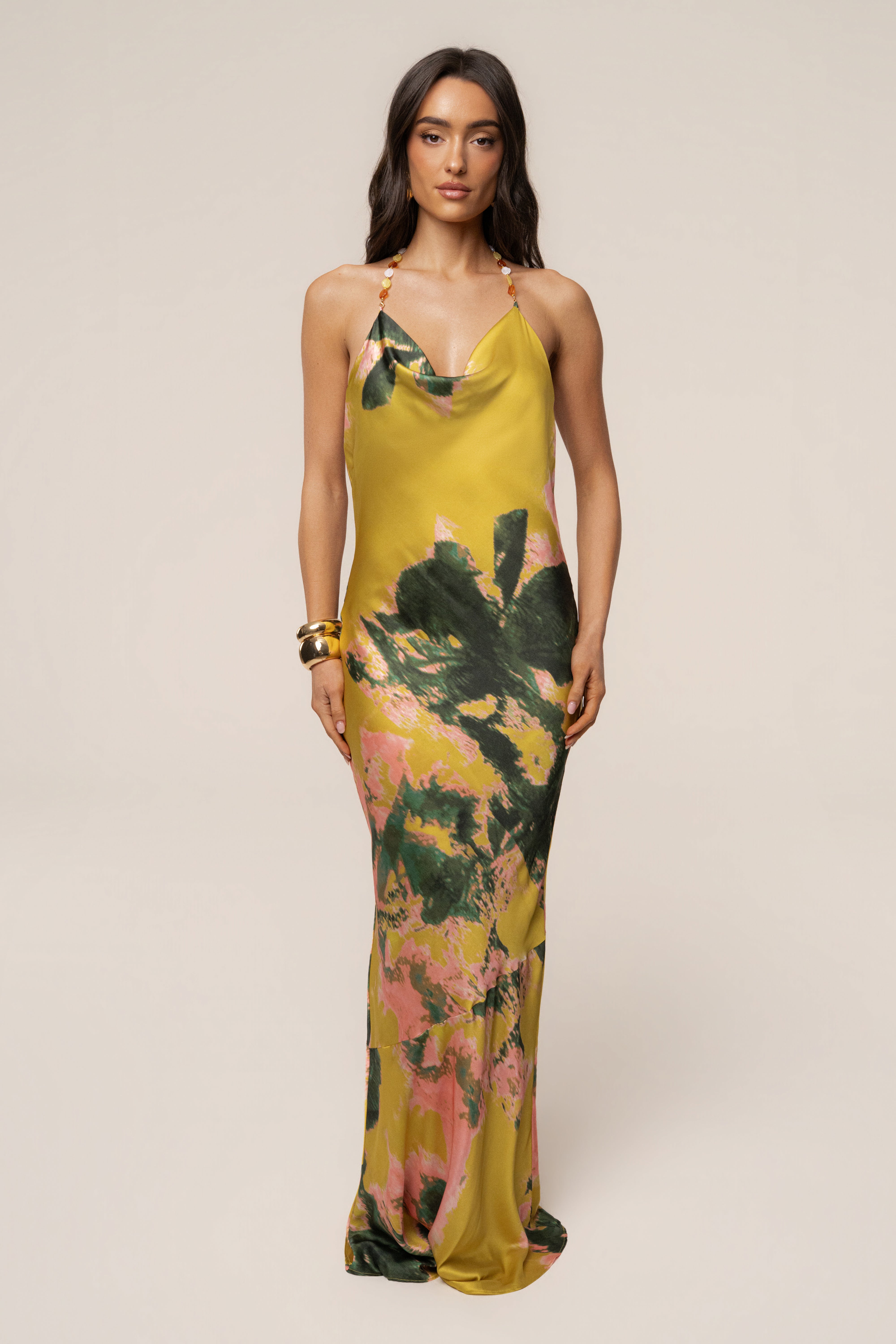 Yellow Print Bethani Maxi Dress