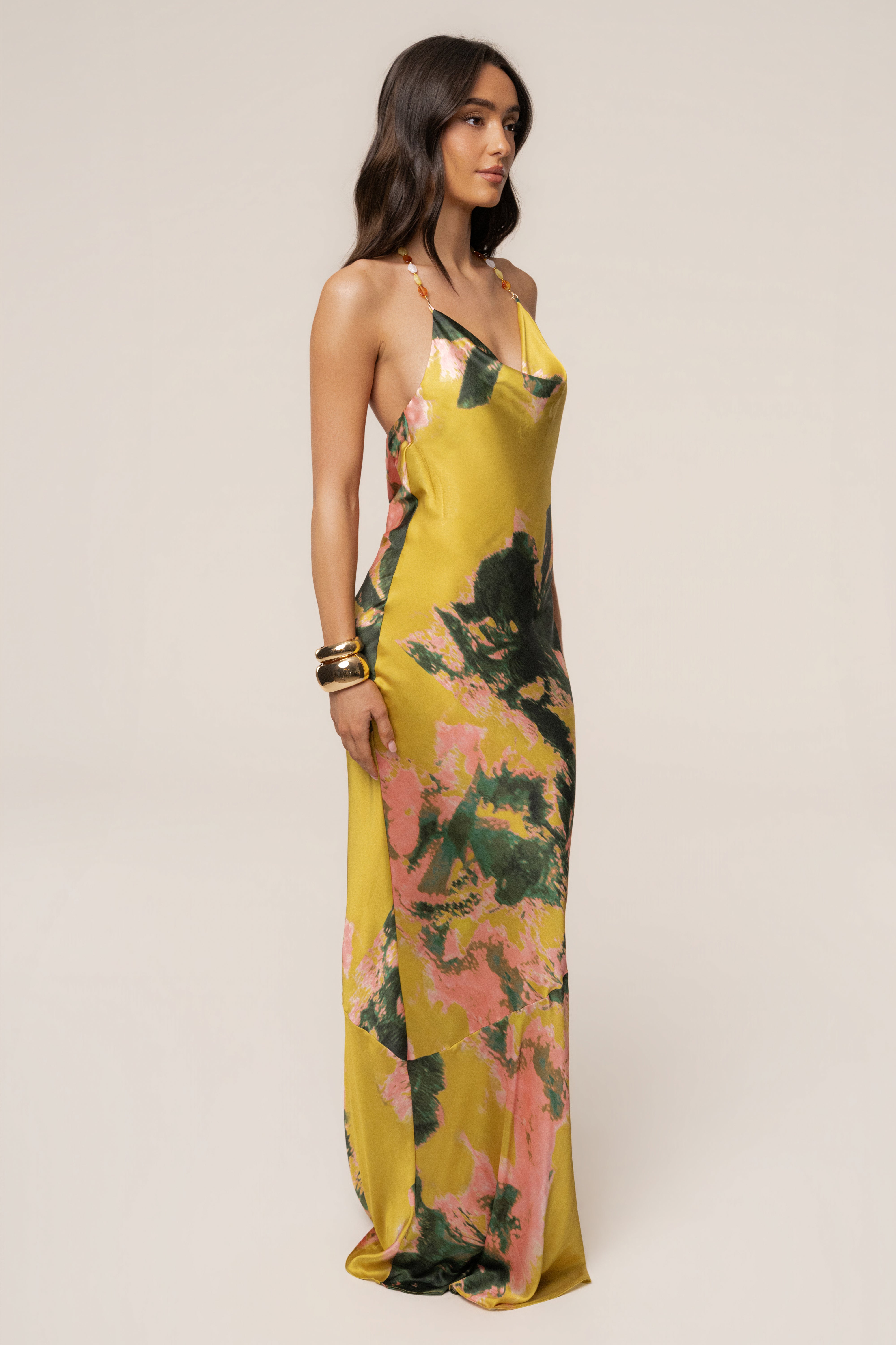 Yellow Print Bethani Maxi Dress
