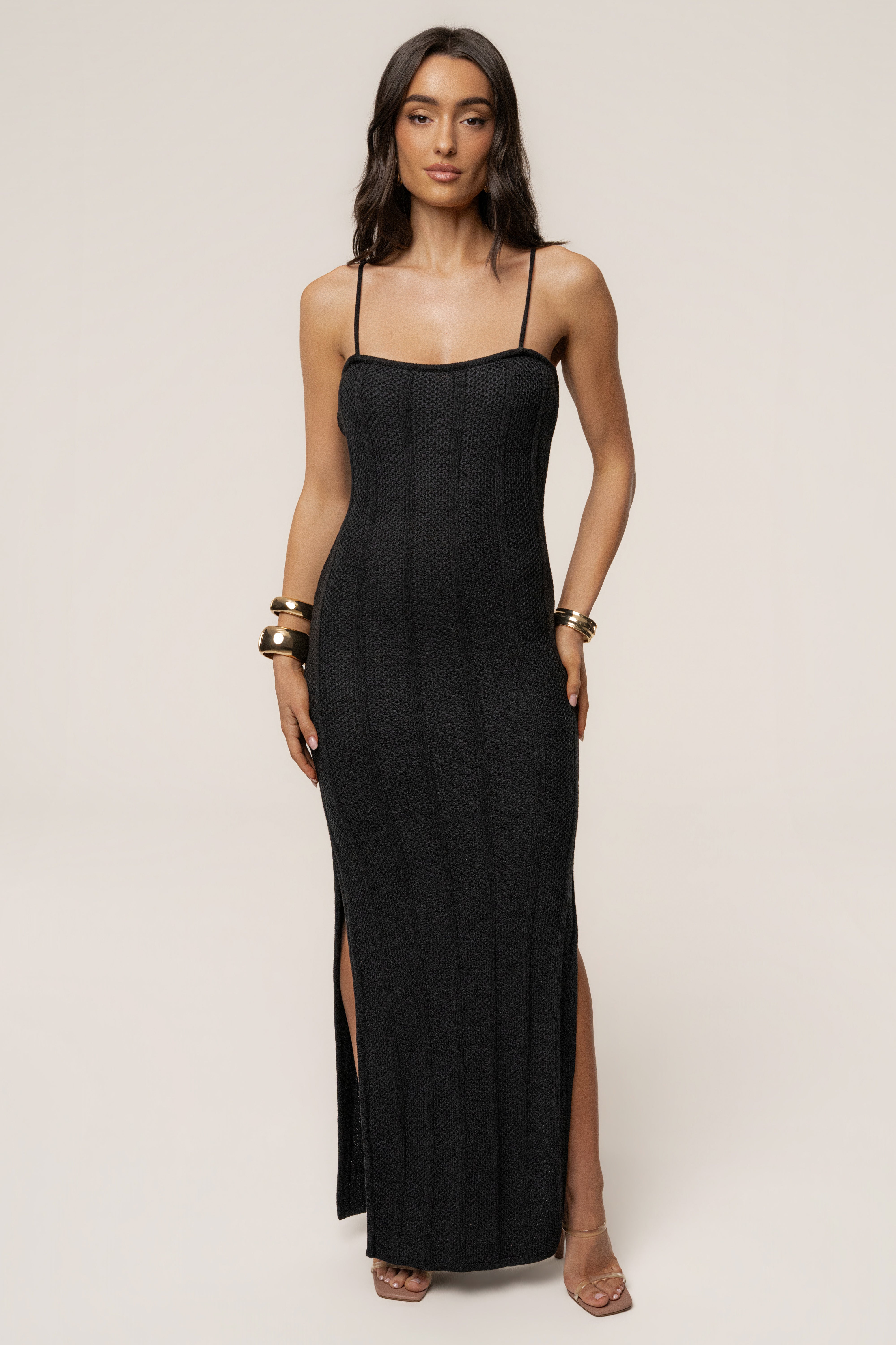 Black Cabana Views Crochet Dress